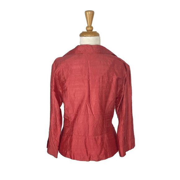 Kathleen Sommers 8 M Coral Pink Silk Blazer Jacket Art to Wear Church Evening - Picture 3 of 9